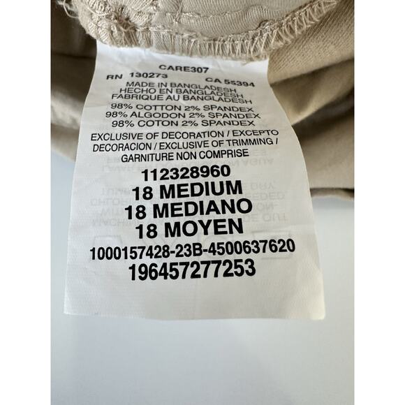 Lee Capri Pant Womens Tan 18 Medium Ultra Flex-To-Go Cargo NWT Casual - Picture 9 of 10